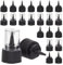 GOMAKERER 30 Stück Quetschflaschenverschlüsse 24/410 Twist Top Caps Schwarze Quetschspenderdeckel Ersatzkappen Für Quetschflaschen Klebstoffflaschen Aquarellflaschen