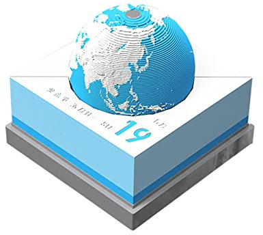 Konto Kalender Erde Tischkalender Modell Erde 3D Wohnkultur Terminkalender Querformat (Blue, One Size)