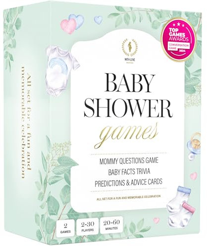 The World Game Babyparty-Spiele – Baby- und Mama-Quiz, Babyvorhersage- und Ratgeberkarten – Spaß für Spiele zur Bekanntgabe des Geschlechts, Babyparty für Junge oder Mädchen – geschlechtsneutral