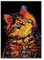 Kratzbilder Set,DIY Bastelsets,Buntes Kratzdesign-Papier-Set,Kratzmalblätter mit Tierdesign und Werkzeugset Magic Scratch Art Papier Set,Nachtansicht Kratzpapier (Katze)