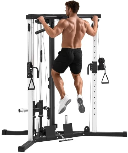 SPORTNOW Power Tower 15 Posizioni Regolabile per Casa 170x139x200 cm Nero | Stazione Fitness, Sbarra per Trazioni e Bilanciere, Palestra Multifunzione in Acciaio, per Home Gym, Rack Palestra