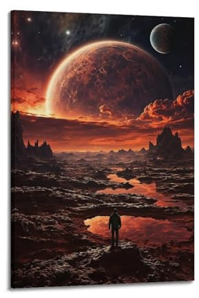 FYUER Weltraum-Poster Beyond The Milky Way, dekoratives Gemälde, Leinwand, Wandkunstwerke, Bild, 50 x 75 cm