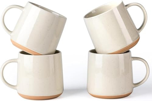 GBHOME Stoneware Mugs Set of 4, 500ml Ceramic Coffee Cup and Mug, Microwave & Dishwasher Safe Tea Cups, Large Mugs for Hot Chocolate Cups