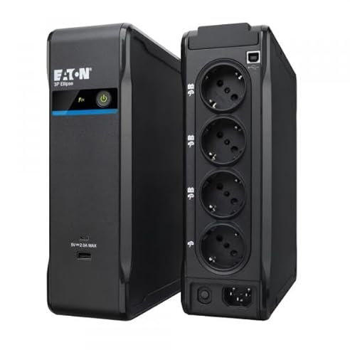 Eaton UPS 3P Ellipse (3P900UD) - Fuente de alimentación ininterrumpida Fuera de línea -900VA/540W - 4 Salidas FR (3 baterías + sobretensión y 1 sobretensión Solamente) - Interfaz USB - Silencioso