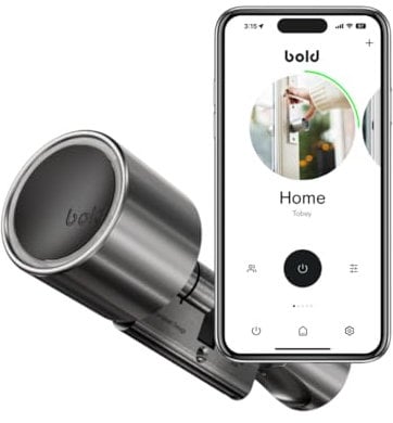 Bold – Elite Smart Lock Cilindro SX35 – Cerradura inteligente sin llave – Bluetooth & WiFi – Fácil instalación – Control por aplicación – Plata
