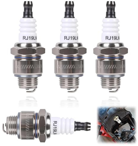 Rj19Lm Zündkerze, 4 Stück 4-Takt Rasenmäher Zündkerzen Freischneider Zündkerzen for Briggs & Stratton 796112 796112S 796112