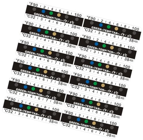 Veemoon 25pcs Temperature Adhesive Liquid Thermometer Labels Accurate Quick for Laboratory Plastic Cups Bottles Monitoring