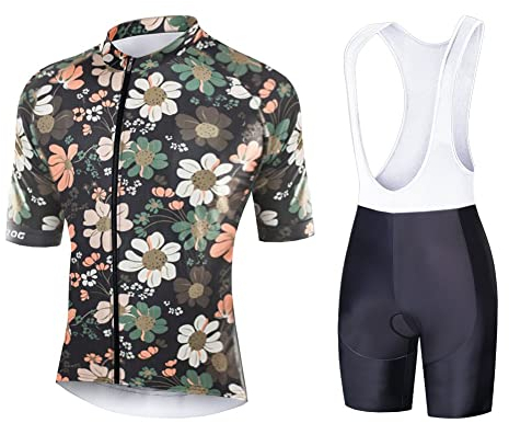 UGLY FROG Anzüge Trikots Herren Radsport Set Kurzarm Fahrradtrikot Atmungsaktiv Trikot + Radhose mit Sitzpolster Fahrradsport Anzüge Radsport-Bekleidung für Männer Größe:XL