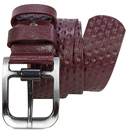 Rock Creek Herren Gürtel Ledergürtel Casual-Style Echt Leder Männer Gürtel Leder Gürtel Jeansgürtel Herrengürtel G-004 Weinrot 120