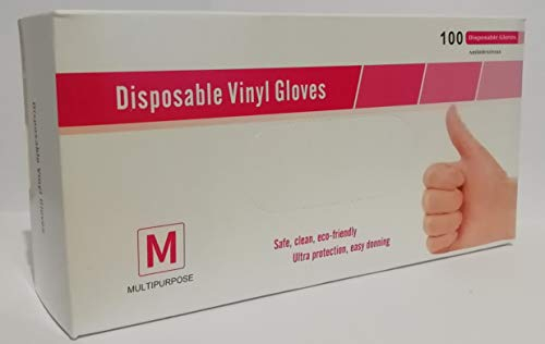MediHands Vinyl Clear Gloves Small Disposable Surgical Gloves, Box of 100 Powder Free Latex Free & Protein Free, Medical Gloves, Food, Multi Use