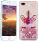 HopMore Silikon Glitzer Hülle für iPhone 7 Plus/iPhone 8 Plus Flüssig Transparent 3D Muster Schutzhülle Durchsichtig Handyhülle Silikonhülle Stoßfest Gummi Glitter Cover - Rosa Einhorn
