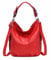 OBC Damen Tasche Shopper Hobo-Bag Henkeltasche Schultertasche Umhängetasche Handtasche Crossover CrossBag Damentasche Reisetasche Leder Optik Beuteltasche (Rot 33x30x12 cm)