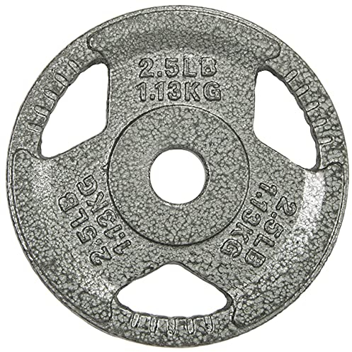 Fitvids Hantelscheibe aus Gusseisen für Krafttraining und Gewichtheben, 2,5 cm Mitte, 1,1 kg (einzeln)