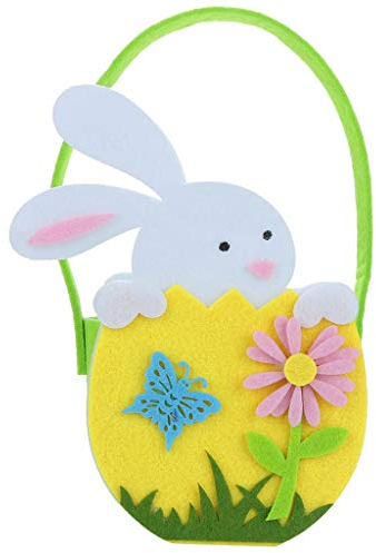 Coversolate Ostern Deko Taschen Mit Tragegriff, Hase Form Ostertaschen Osternest Filz Leer Osterkorb aus Stoff (I)