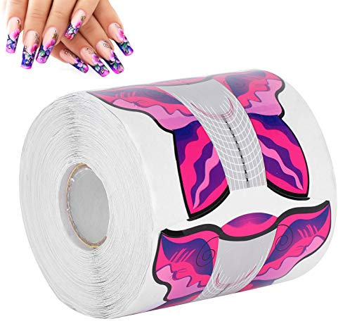 300pcs Nail Extension Sticker Butterfly Pointed Nail Form Nail Forms Sculpting Nail Extension Paper Tray Great for Use with Nail UV Acrylic Poly Other Manicure Gel to Extend Nails