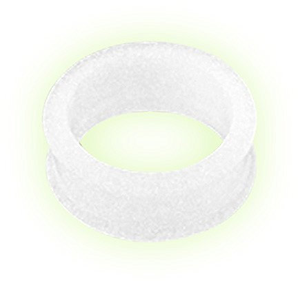 Taffstyle Flesh Tunnel Ohr Piercing Ear Plug Ohrpiercing Bunt Silikon Flexibel Glow in The Dark Leuchtet im Dunkeln 4mm Weiß