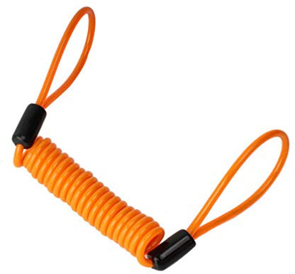 Uonlytech Bike Accessories 1. 2M Motorbike Cable Lock Reminder Cable Disc Lock Cable Cable Lock Wire Spring Reminder Rope for Bike, Orange Cycling Accessories