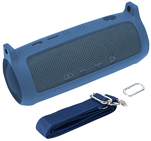 co2CREA Case Silicone for JBL Flip 6 Portable Bluetooth Speaker, Portable Ultra-light Protective Sleeve with Carabiner and Shoulder Strap (Speaker and Accessories not Included)