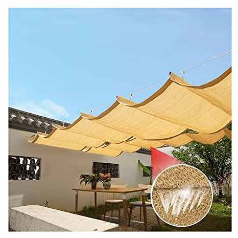 Artiz Tenda a Vela Romana a Scomparsa, Vela Parasole all'aperto Copertura del baldacchino dell'onda del Filo Scorrevole Copertura per pergola di Ricambio Crittografia Addensare Poliestere