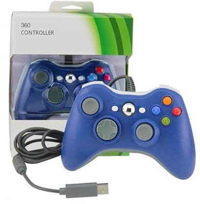 MANDO CON CABLE PARA MICROSOFT XBOX 360 WIRED GAME CONTROLLER COLOR AZUL X-BOX