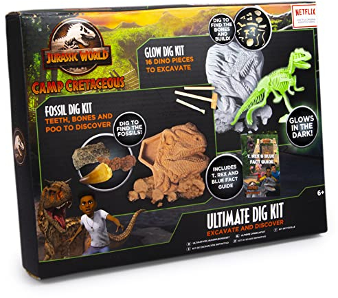 abeec Jurassic World Ultimate Dig Kit For Kids - Dinosaur Toys Age 3+ For Boys - Fossil Dig Kit - Gifts For Boys - Dinosaur Fossils Digging Kit - Dino Gifts For Kids