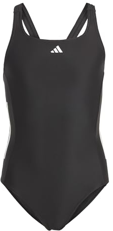 adidas Mädchen Cut 3-Stripes Swimsuit, Black/White, 9-10 Years