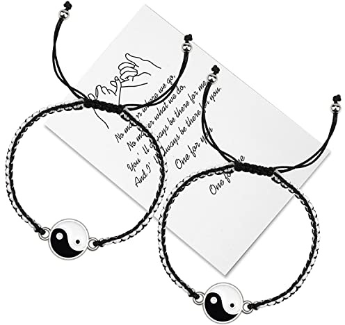 free-space Geflochtenes Paar Armband Beziehung passendes Herz Magnet Armband Freund Freundin Geschenk