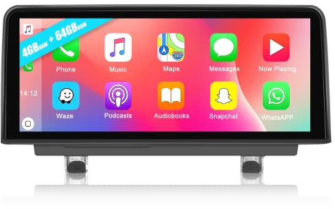 [8Core 4G+64G] CAMECHO 10.25 Zoll Android 13 Autoradio für BMW Serie 3 4 F30 F31 F34 F32 F33 F36(2013-2016),Carplay Android Auto Mirror Link Bluetooth WiFi [für NBT-System]