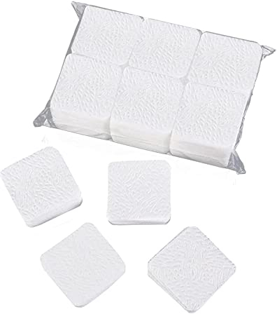 luoshaPUCY 300 Pcs Lint Free Wipes For Nails, Nail Remover Wipes Pads Cotton Fabric Gel Removal Soft Pads Nail Polish Cleaning Remover Wipes (White)