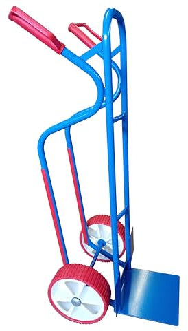 RLW Profi Stahlrohr Sackkarre Stapelkarre Maximium 300 kg - Schaufel 280x280 mm - Made in EU - kein Asien-Import (Räder nach Ihrer Wahl) (PU-Rad rot/PVC-Speichenfelge weiß/Rollenlager)