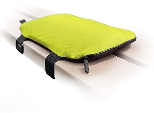 Mosh Kamper Outdoor Gelsitzkissen mit Karabiner, Outdoor Sitzmatte/Gelkissen Wasserdicht Tragbar, Sitzunterlage aus Oxford-Stoff (Limone/Schwarz)