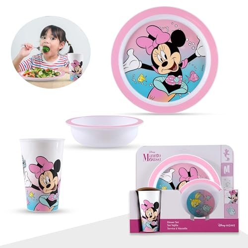 Set da tavola per bambini, 5 pezzi, include piatto, ciotola, bicchiere e utensili, lavabile in lavastoviglie, senza BPA, realizzato in materiale resistente e perfetto per bambini e bambini