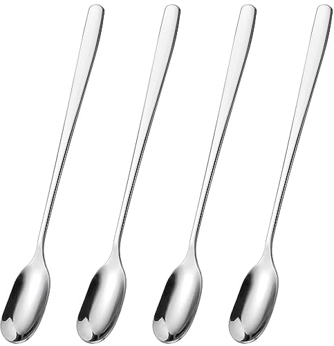 Long Spoons for Coffee Set of 4 Iced Tea Spoons Stainless Steel Cocktail Stirring Spoon (ITS4)