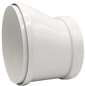 La Ventilazione CRCE1512B Riduzione eccentrica per tubi tondi da ø 150 a ø 125 mm, bianca