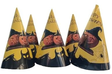 Generico Halloween Cappellino ZUCCHETTA Gialla 6 Pezzi ALLESTIMENTO Gadgets Party Festa