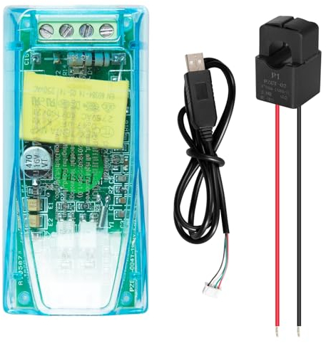 DEWIN Electric Monitoring Test Module, PZEM-004T AC 80-260V 100A Digital Multifunction Meter Watt Power Current Test Module for TTL (With Open-closed CT and Cable)