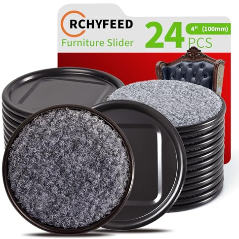 Felt Furniture Cups for Hardwood Floors, 4 Furniture Pad for Heavy Duty Items, Reusable Felt Furniture Caster Cups with Carpet Bottom– Tile or Laminate Floors from Scratches Round Brown 100mm