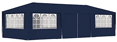 Willood Profi-Partyzelt mit Seitenwänden,UV-beständig Wasserbeständig Pavillon Festzelt Gartenpavillon Gartenzelt Garten Bierzelt 4×9 m Blau 90 g/m²