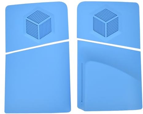 for PS5 Slim Faceplate Disc Edition, Console Cover Skin Separated Side Plate with Cooling Vents, Dustproof ABS Case Replacement Shell for Playstation 5 Slim Accessories (Light Blue)
