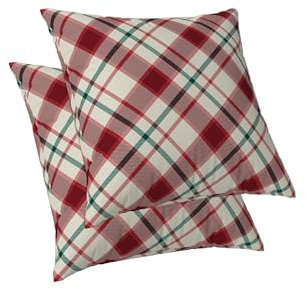ggaimwf Karierte Kissenbezüge Bauernhaus RustikalTartan kariert Outdoor-Kissen Gingham Moderne Leinenkissen für Sofa Schlafzimmer Wohnzimmer-Dekor Doppelseitig 50x50cm 2er-Set