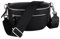MIRROSI® Damen Bauchtasche Umhängetasche 27x14,5x8cm Damen, Made in Italy, aus Echtleder Tasche Echtes Leder, Brusttasche, Crossbody Bag,Bohemian Style (1 Tasche 2 Gurte) (Schwarz Einfarbig)