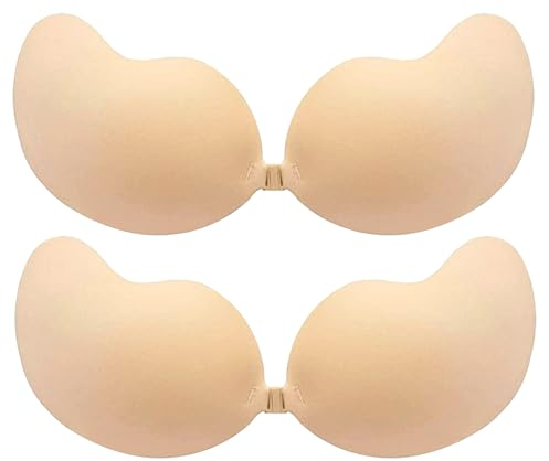 ULITIQ Reggiseno adesivo push up senza spalline, reggiseno push up adesivo senza pieghe, reggiseno adesivo per petto grande, seno piccolo Go Braless, reggiseno adesivo invisibile 2 paia, 2 paia, coppa