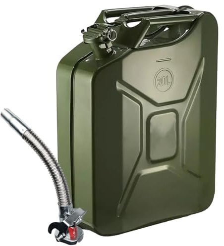 Autojack 20L Jerry Can, Fuel Metal Petrol Canister, Water Container Storage For Diesel, Oil, Petrol & More