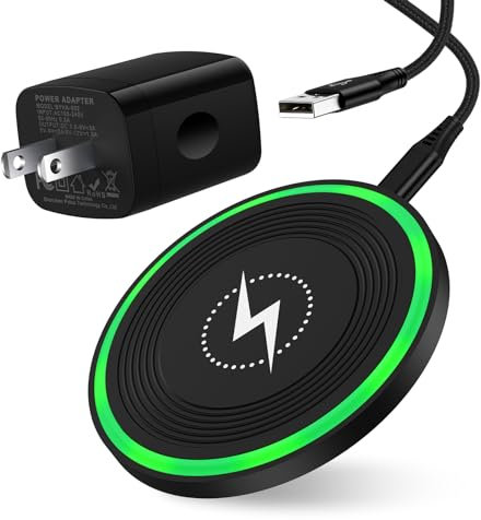 Wireless Charger Android Phone Fast Charging Pad for Pixel 9 Pro xl/9A/9/8A/7A/8 Pro/7/7 Pro,15W Wireless Charger Station with QC 3.0 Charger for Samsung Galaxy S25 Ultra/S24 Ultra/S23/S22/S21/S20/S10