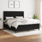 Willood Boxspringbett mit Matratze Schwarz 180x200 cm Stoff Knopfheftung Design Hohes Kopfteil