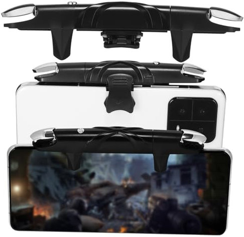Gadpiparty Mobiler Gaming Controller Mit Verstellbarem Trigger Auslöser Für Ios Smartphones Silikonbeschichtung Einfache Bedienung Für Mobiles Gaming Zubehör Schwarz