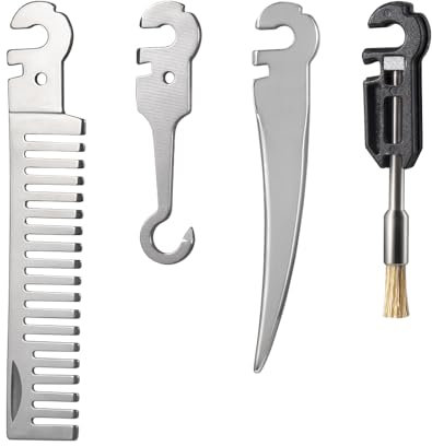 Roxon FT08 Build Your Own Multitool Accessory für Flex Multitool (4 Stück A Set inklusive Kamm, Marlin Spike, Mini-Bürste, Haken) Gut für Outdoor & Camping