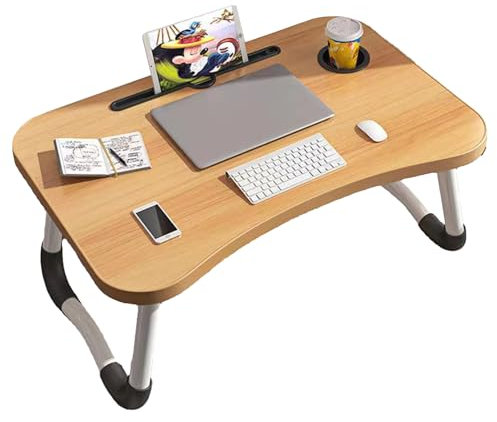 Generisch Overbed Tisch Laptop Schreibtisch mit faltbaren Beinen Workstation Tisch Faltbarer Laptop Stand Bett Fach für TV Sofa Studie Computer Ipad Buch