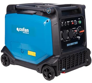 Cofan Generador de gasolina | Potencia máxima: 3,8 kVA | Motor de 4 tiempos | Generador inverter portátil | Autonomía de 5,7 horas | 223 cc