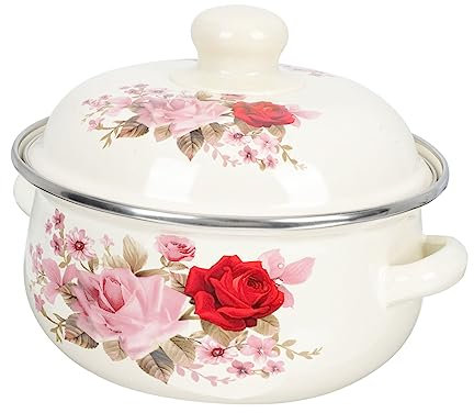 Cabilock Emaillierter Doppelohr-suppentopf Topf Kochgeschirr Auflauftopf Auflaufform Mit Deckel Induktionskochtopf Suppentopf Haushaltsgeschirr Ramen-kocher Ofen Colorful Emaille